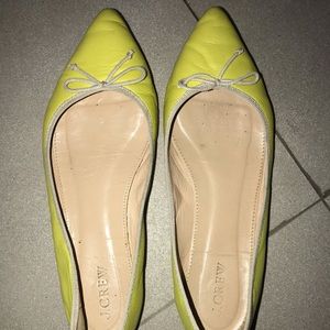 yellow j. crew flats size 7.5